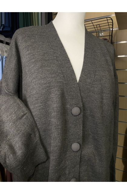 Cardigan Côtelé Gris