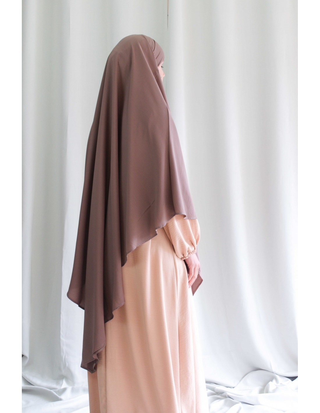 Cape Khimar  marron long pour femme musulmane