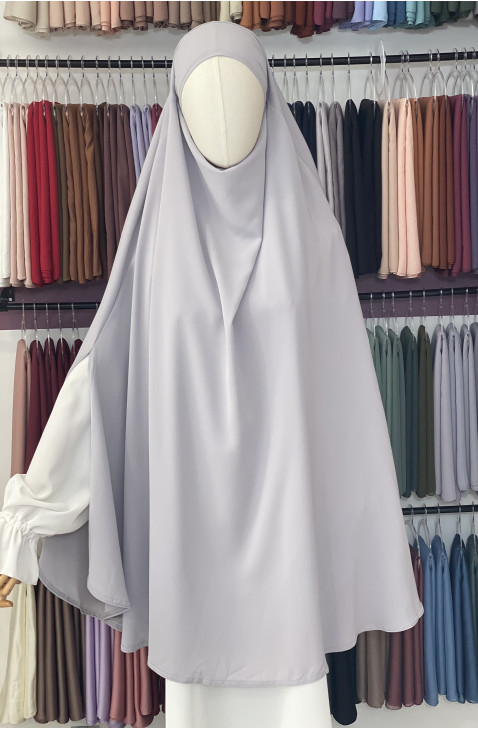 Khimar cape gris claire