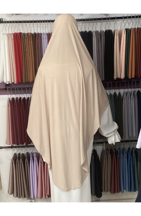 Khimar jersey premium blanc cassé