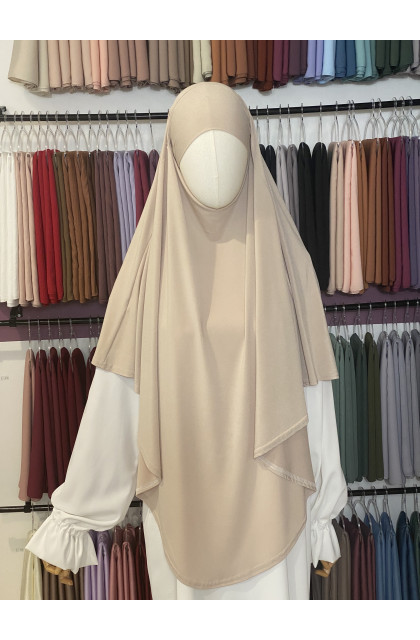 Khimar jersey premium blanc cassé