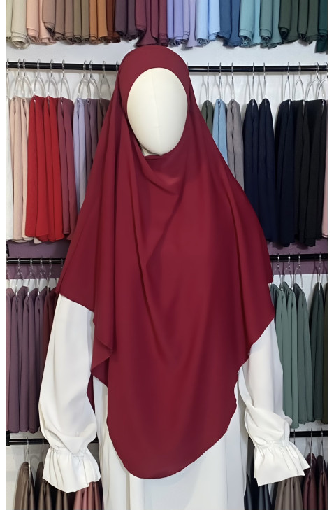 Khimar rouge sang ne soie de médine