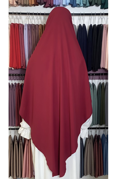 Khimar rouge sang ne soie de médine