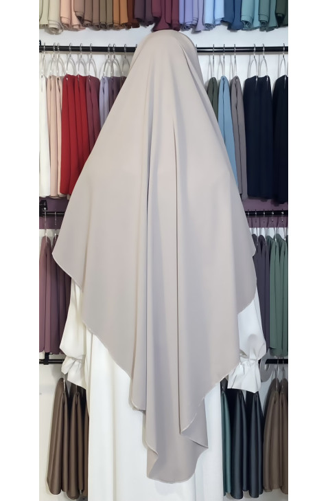 khimar gris en soie de médine