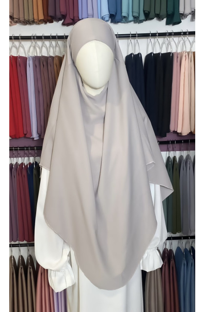 khimar gris en soie de médine