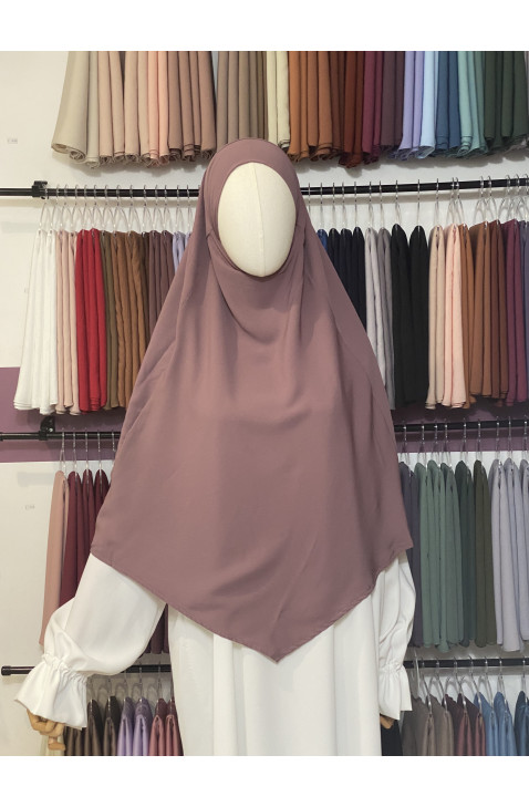 Khimar 2 voiles rose balais en soie de médine