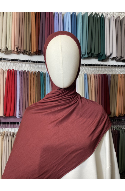 Jersey coton marron bordeaux