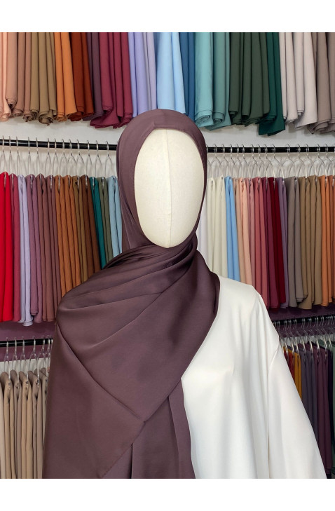 Hijab satiné premium mauve prune