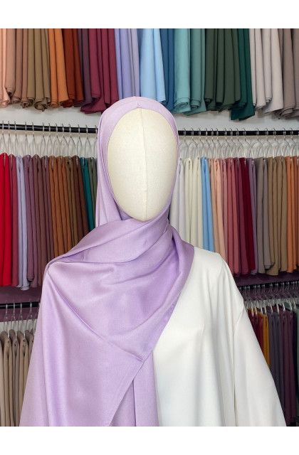 Hijab satiné premium lavande clair