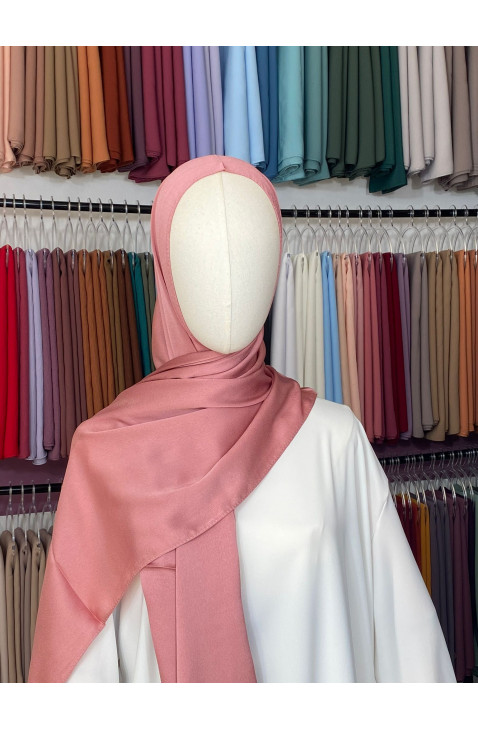 Hijab satiné premium rose antique