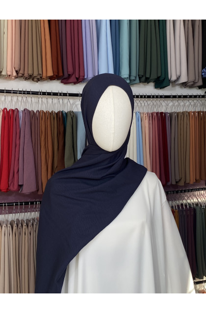 Hijab Jazz coton bleu marine