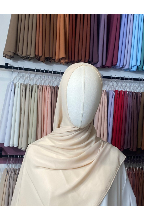 Hijab Crêpe beige ivoire