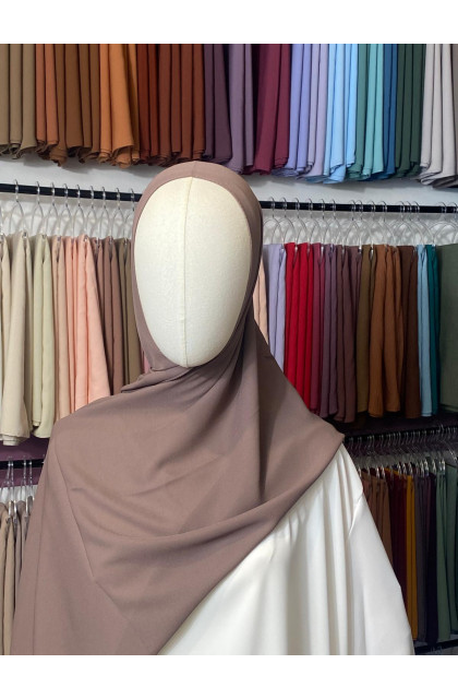 Hijab Crêpe marron taupe