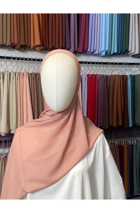 Hijab Crêpe rose pêche