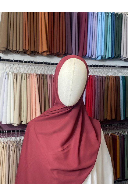 Hijab Crêpe rouge brique