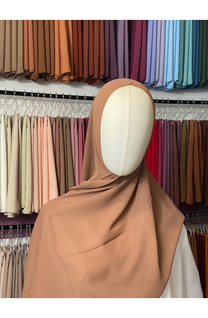 Hijab Crêpe brun camel