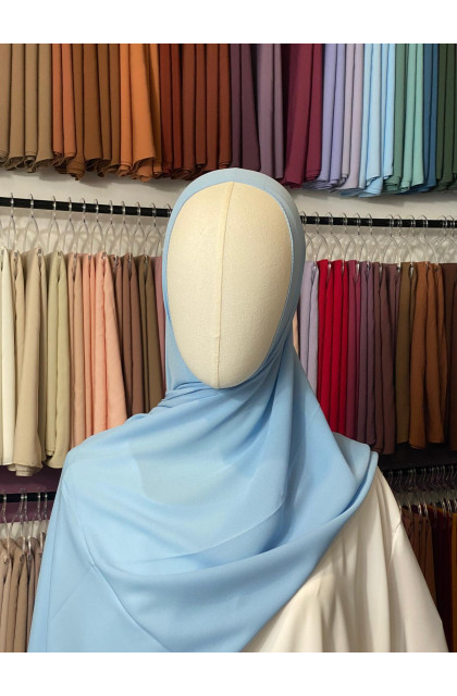 Hijab Crêpe bleu ciel