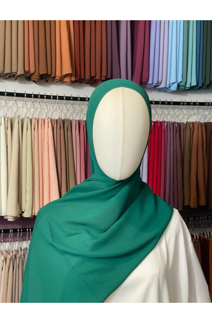 Hijab Crêpe vert émeraude