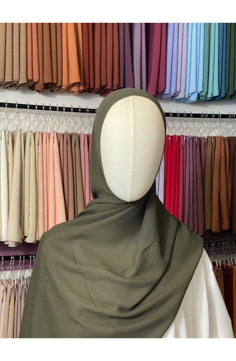 Hijab Crêpe vert olive