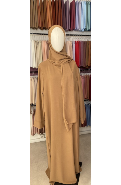 Abaya voile intégrée alezan