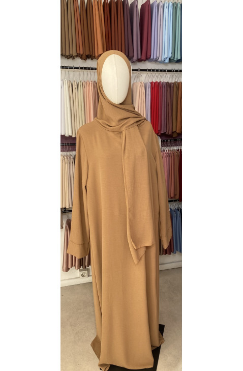 Abaya voile intégrée alezan