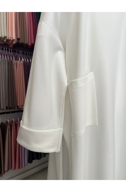 abaya poche sportwear blanc