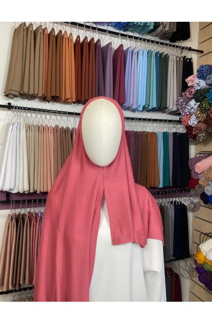 Hijab prêt à enfiler rose framboise