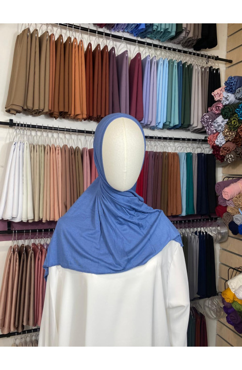 Hijab prêt à enfiler bleu denim