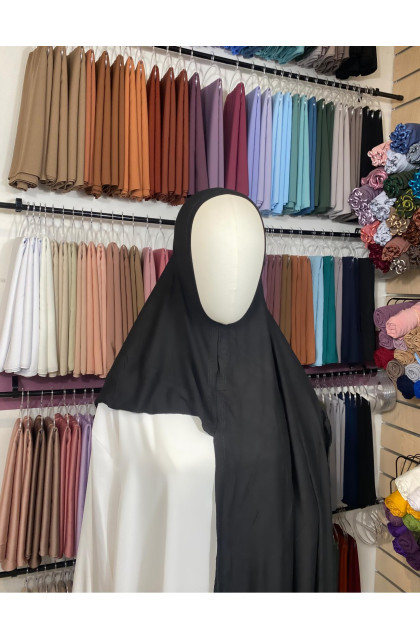 Hijab prêt à enfiler noir classique