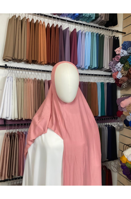 Hijab prêt à enfiler rose dragé