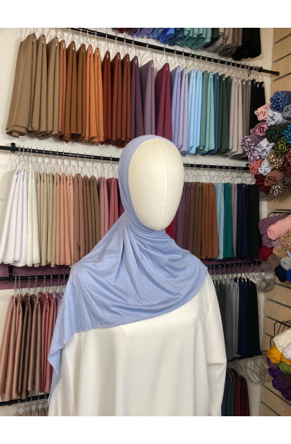 Hijab prêt à enfiler bleu pervenche