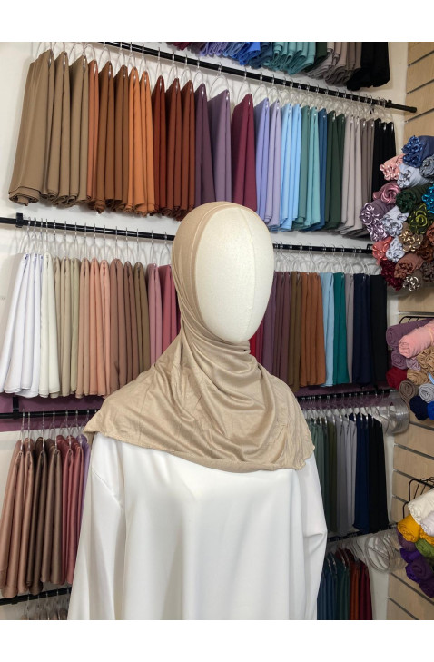 Hijab prêt à enfiler beige sable