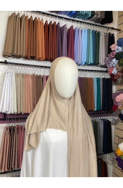 Hijab prêt à enfiler beige sable