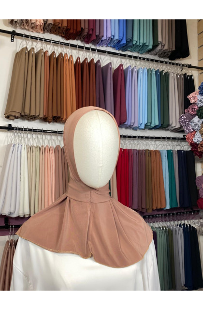 hijab à clip marron sépia