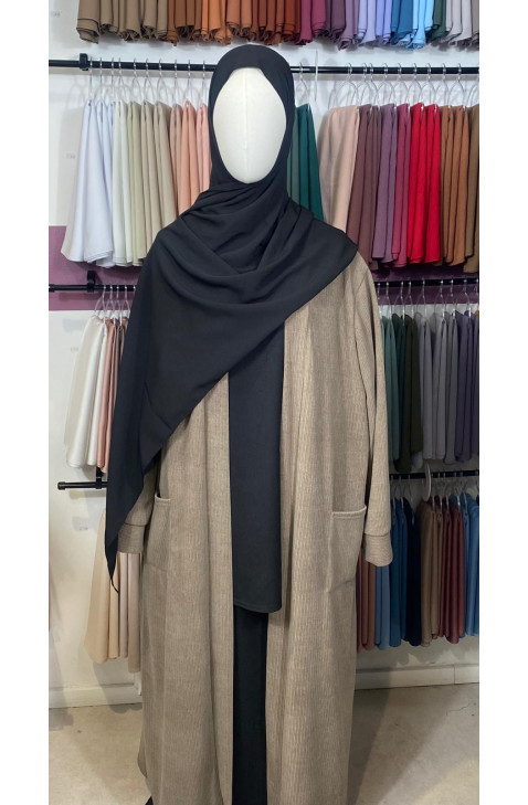 gilet côtelé taupe