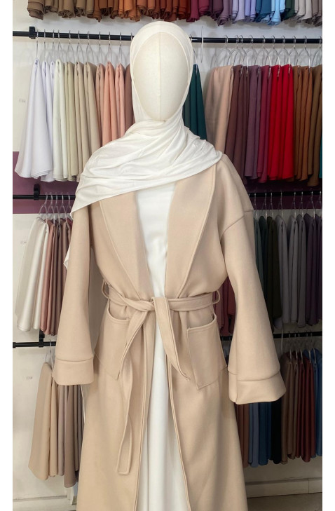 manteau à nouer beige