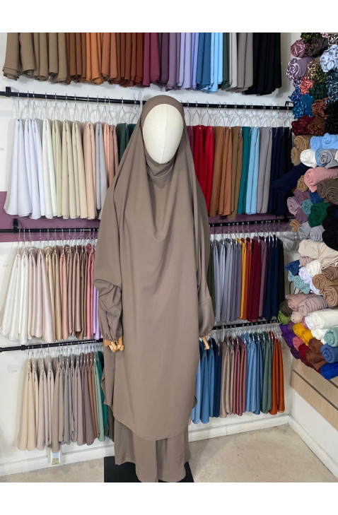 jilbab soie de médine taupe