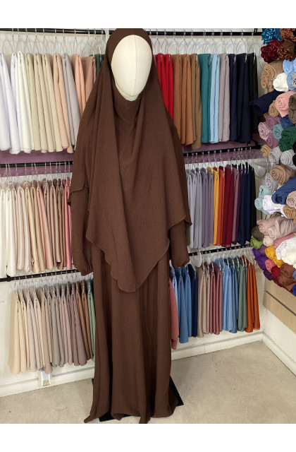 Ensemble abaya khimar en jazz marron