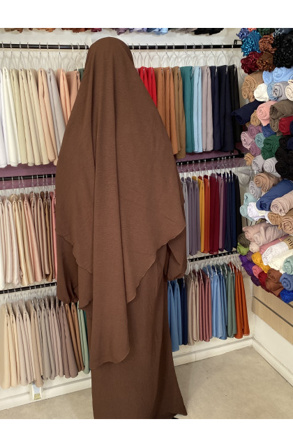 Ensemble abaya khimar en jazz marron