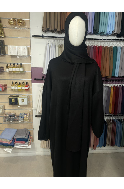 abaya voile intégré noir