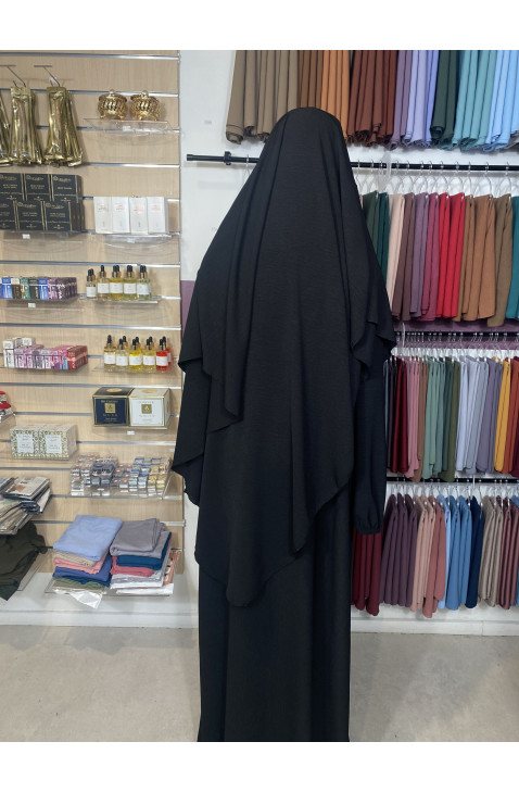 Ensemble abaya khimar en jazz noir