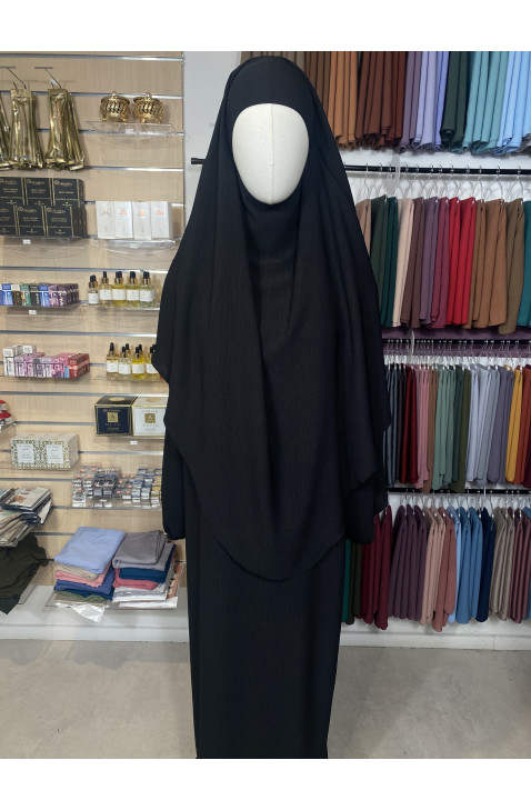 Ensemble abaya khimar en jazz noir