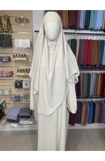 Ensemble abaya khimar en jazz beige clair