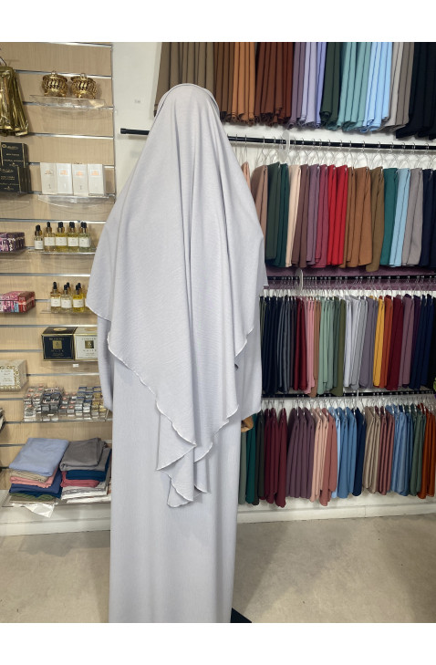 Ensemble abaya khimar en jazz gris clair