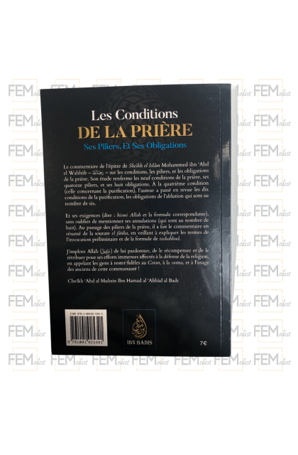 Les conditions de la prière ses piliers, et ses obligations - Muhammad Ibn Abd Al-Wahhâb - Ibn Badis