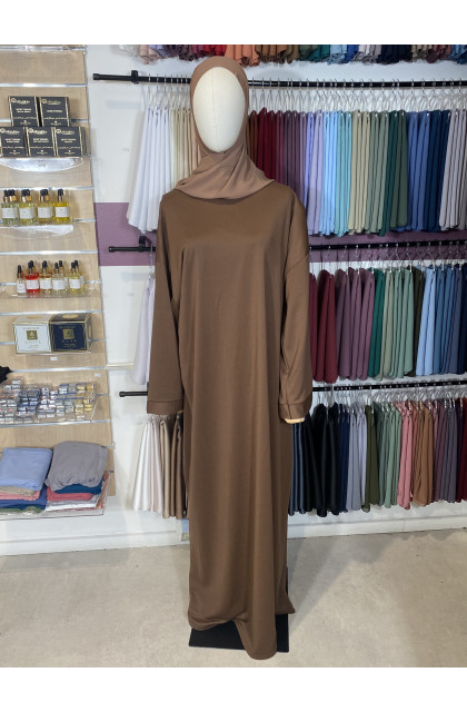 Abaya sportwear fine marron