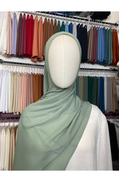 Hijab Crêpe vert sauge