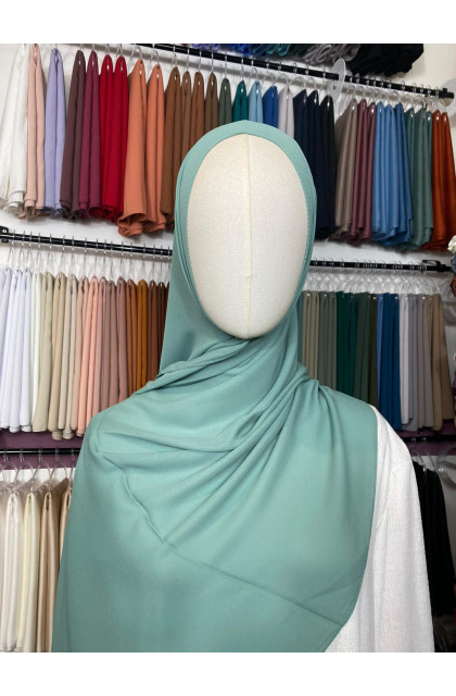 Hijab Crêpe vert d'eau