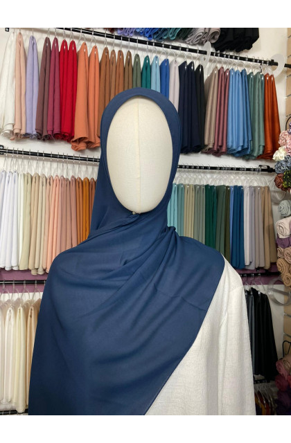 Hijab Crêpe bleu nuit