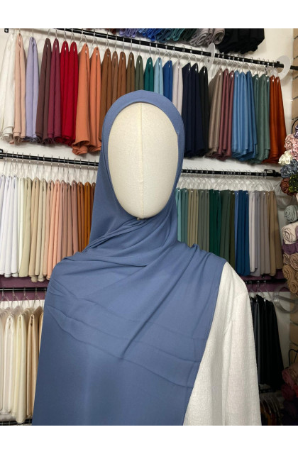 Hijab Crêpe bleu gris ardoise